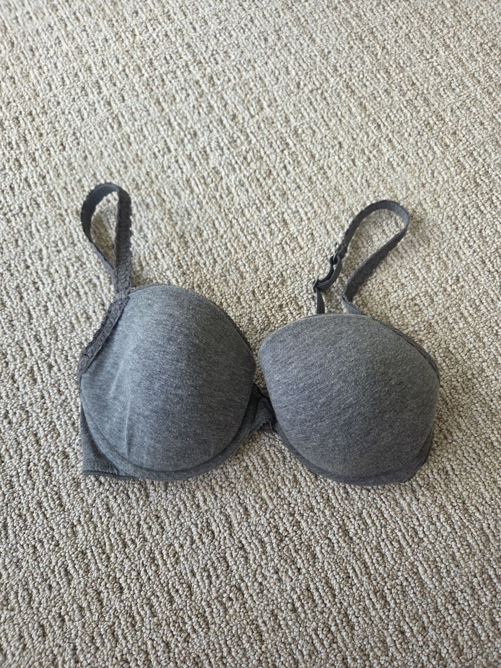 aerie Gray Padded T-Shirt Bra with Adjustable Straps